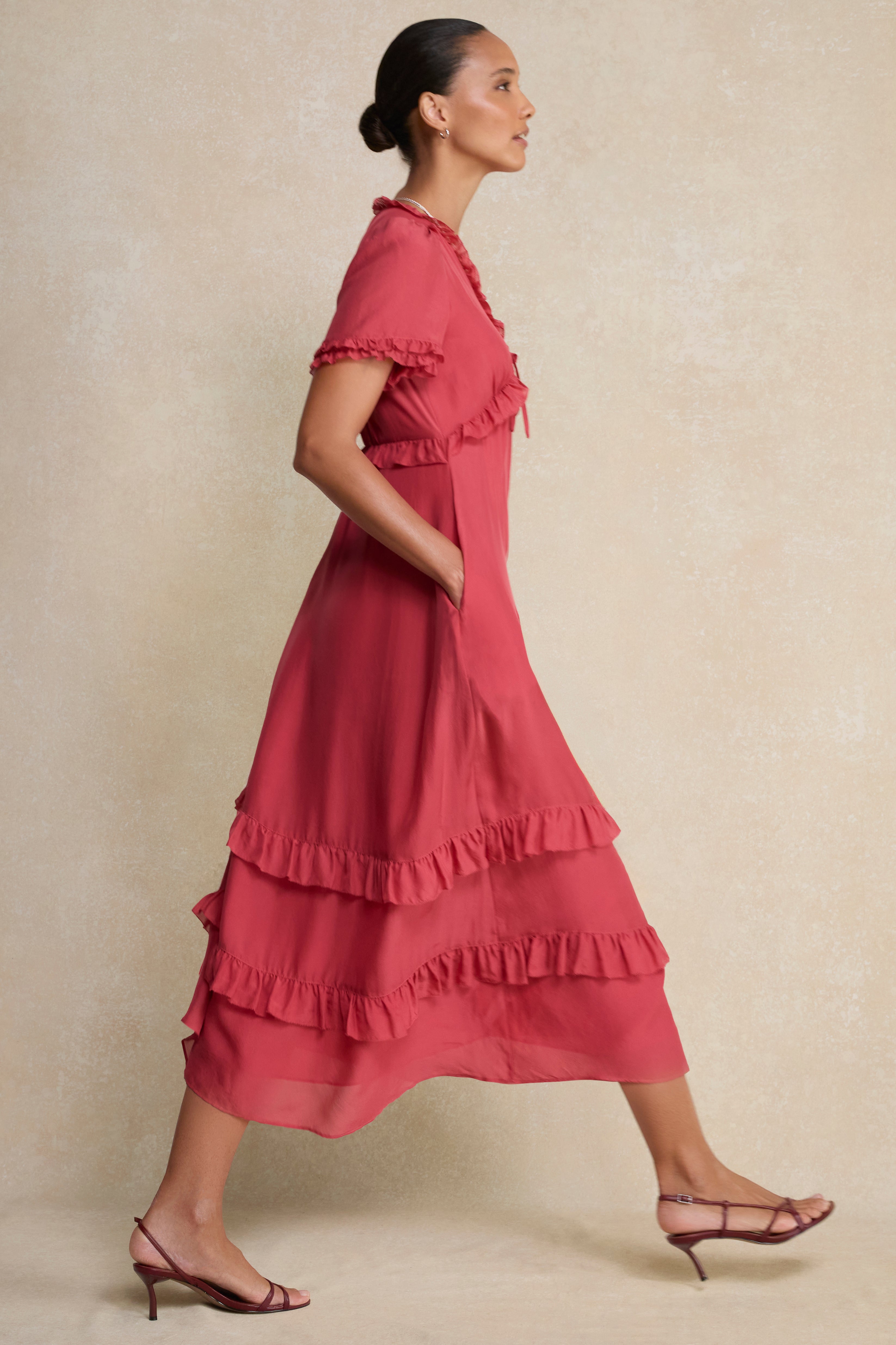 Lyra Silk Dress - Berry Crush