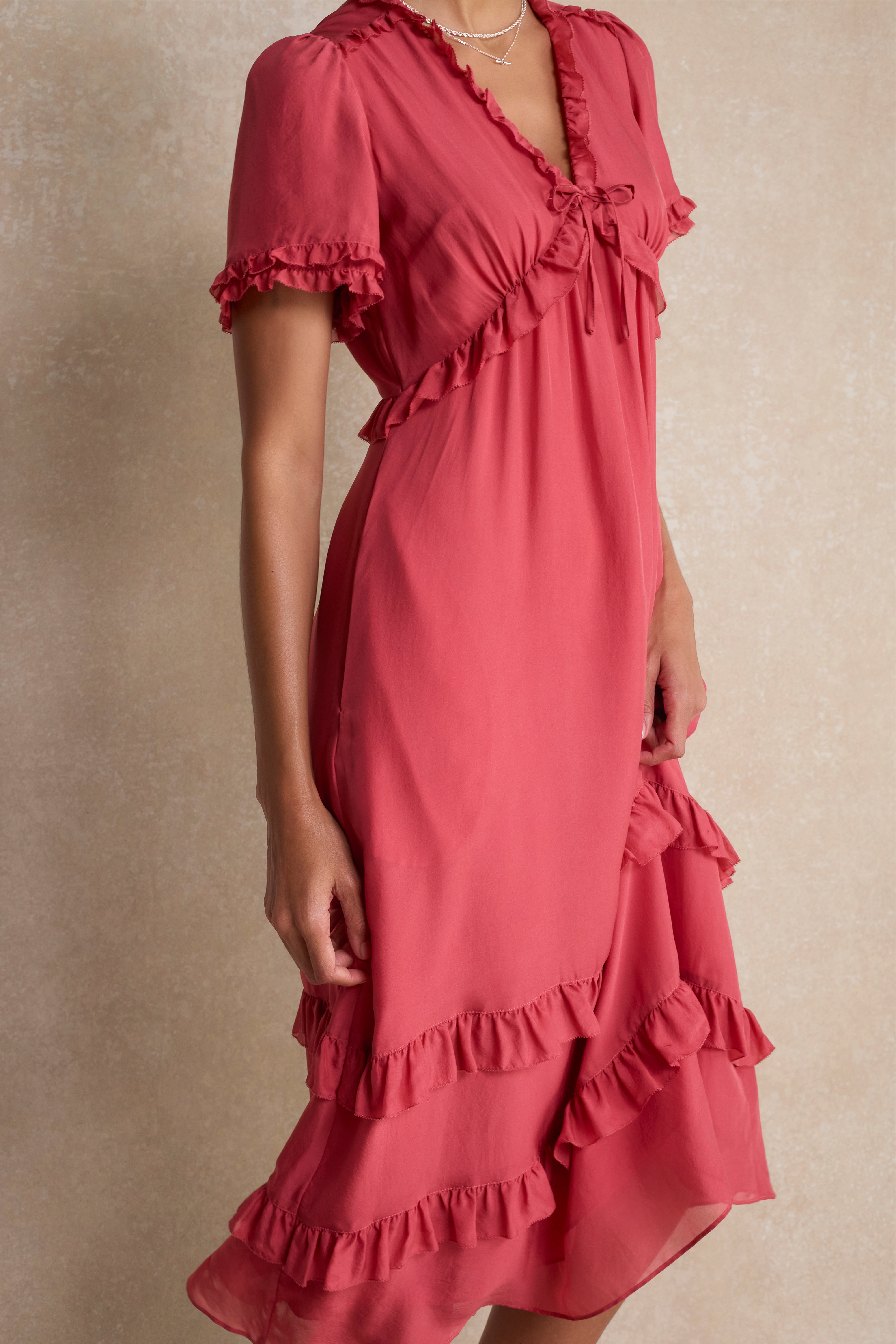 Lyra Silk Dress - Berry Crush