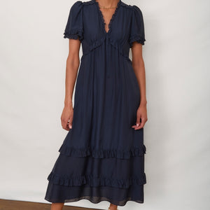 Lyra Silk Dress - Midnight