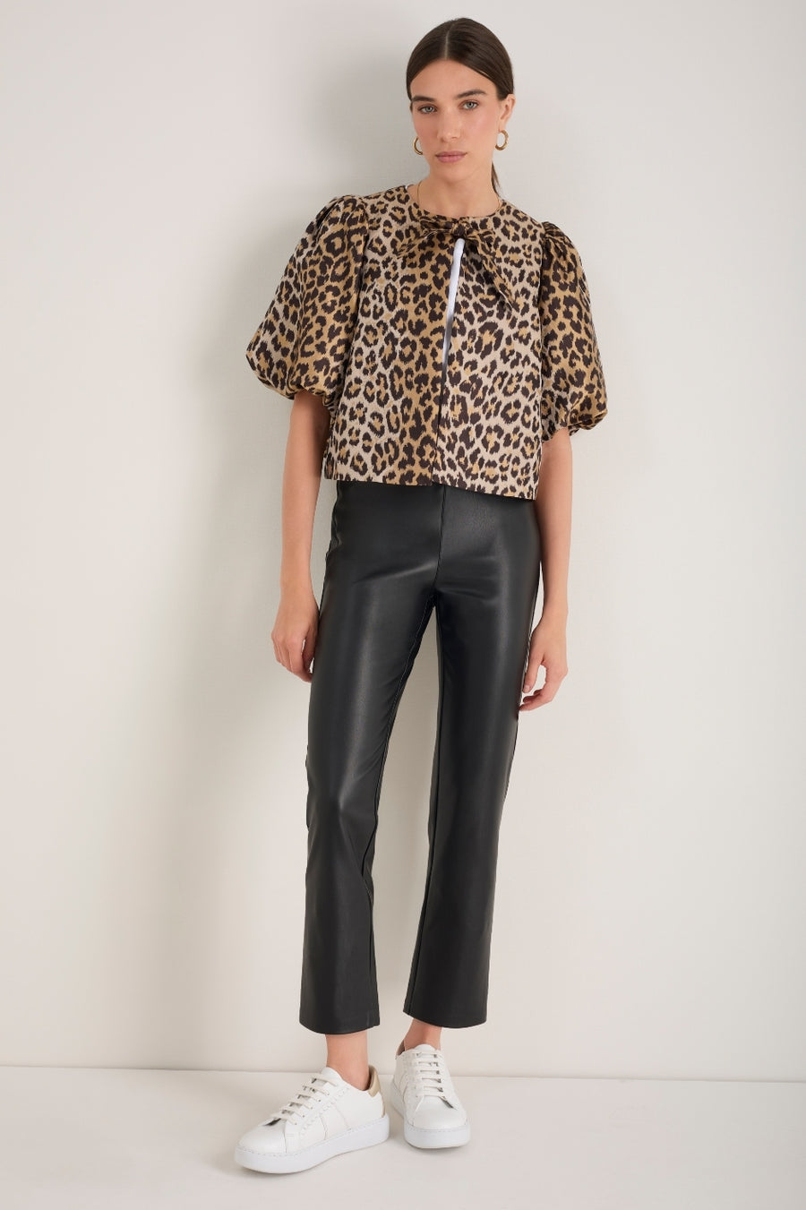 Lyra Slim Leg Faux Leather Trouser - Black