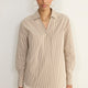 Macey Shirt - Tan/Ivory Stripe