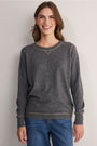 Maddie Lurex Trim Jumper - Grey