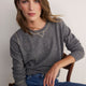 Maddie Lurex Trim Jumper - Grey