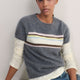 Madeleine Brushed Jumper - Grey Marl Multi Stripe
