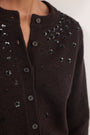 Madeleine Embellished Cardigan - Chocolate