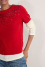 Madeleine Embellished Jumper - Red