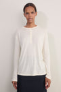 Madeleine Henley Jersey Top - Ivory