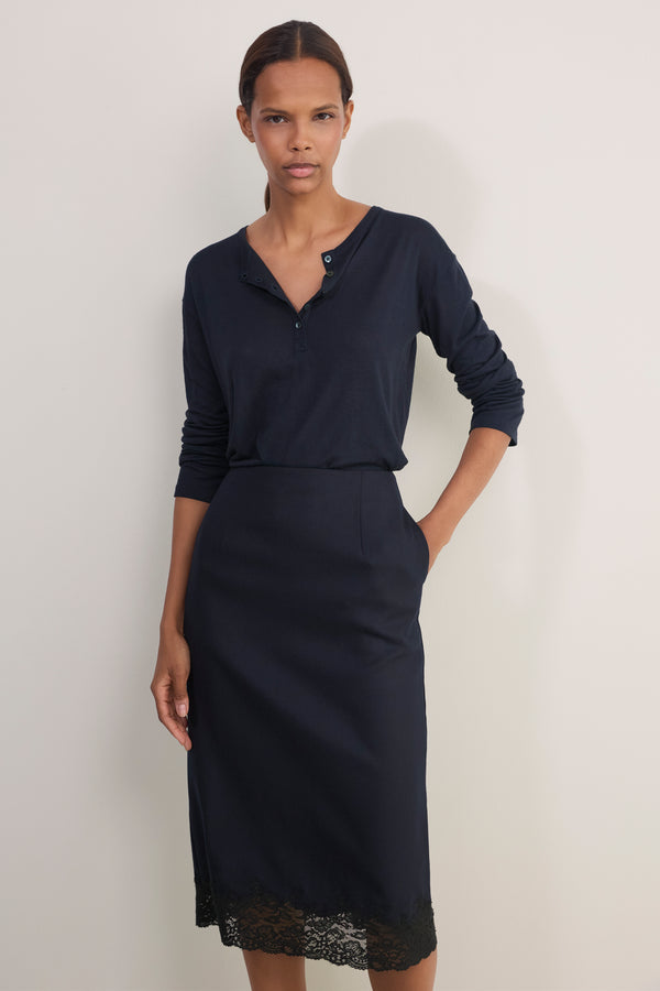 Madeleine Henley Jersey Top - Midnight