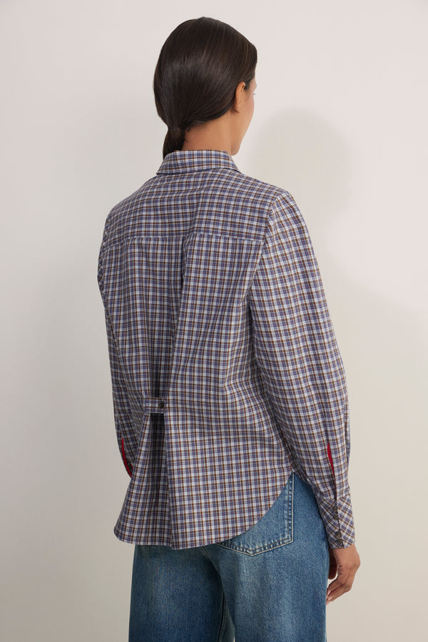 Madeleine Shirt - Chocolate/Midnight Check