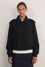 Madeleine Wool Bomber - Black