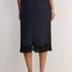 Madeleine Wool Lace Trim Skirt - Midnight
