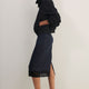 Madeleine Wool Lace Trim Skirt - Midnight