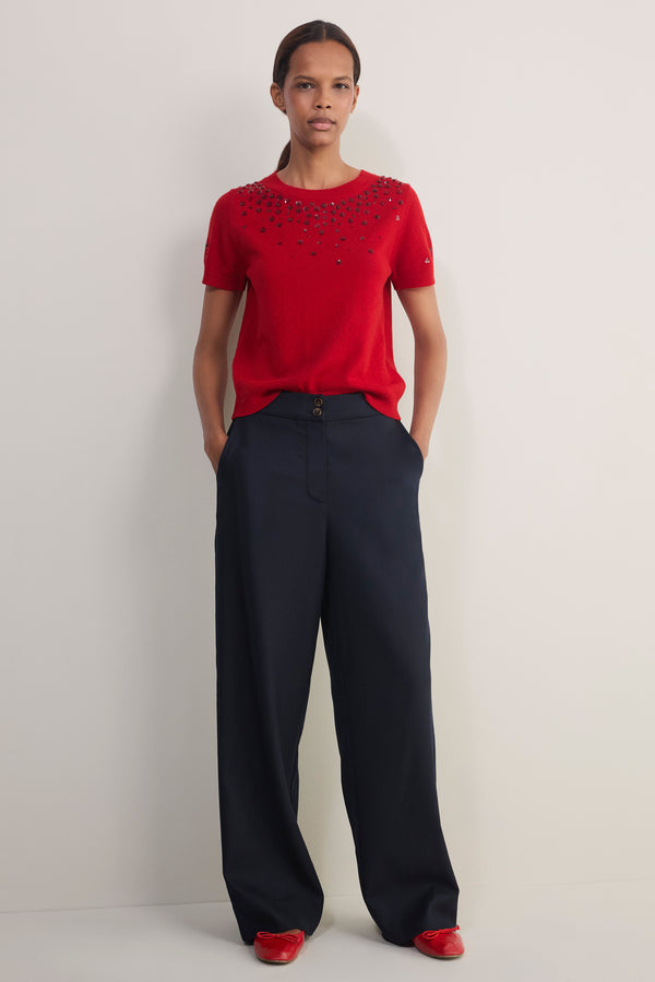 Madeleine Wool Trouser - Midnight