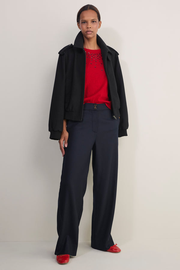 Madeleine Wool Trouser - Midnight