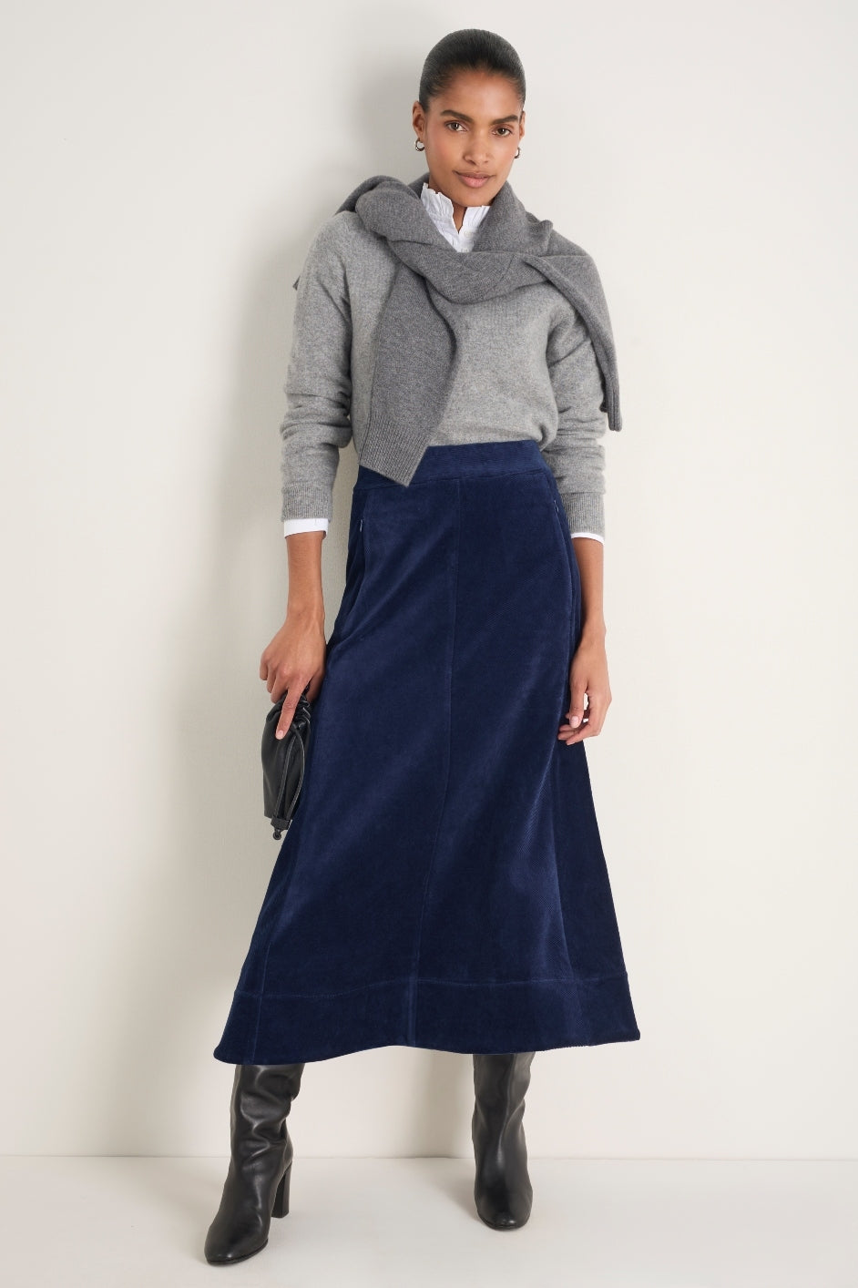 スカート aere high waist velours skirt 36 aere high-waist velours skirt 36サイズ