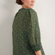 Maeve Silk Blend Blouse - Deep Olive Sprig Floral