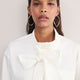 Maisie Pussybow Shirt - White