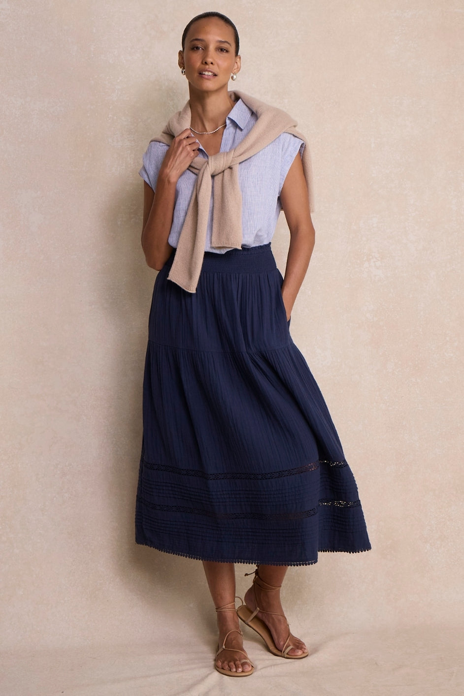 Lara Lace Skirt - Cinnamon – WYSE London