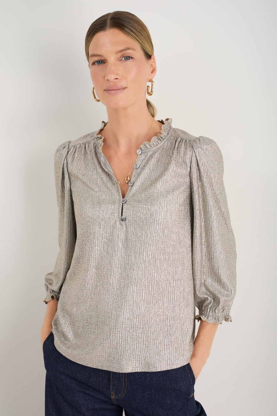 Mariam Top - Champagne Metallic – WYSE London