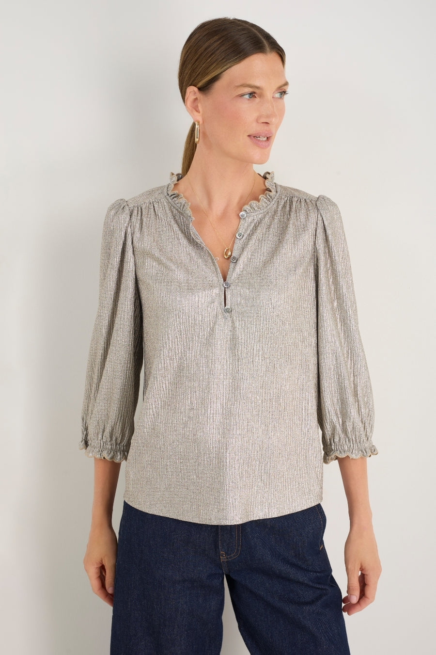 Mariam Top - Champagne Metallic