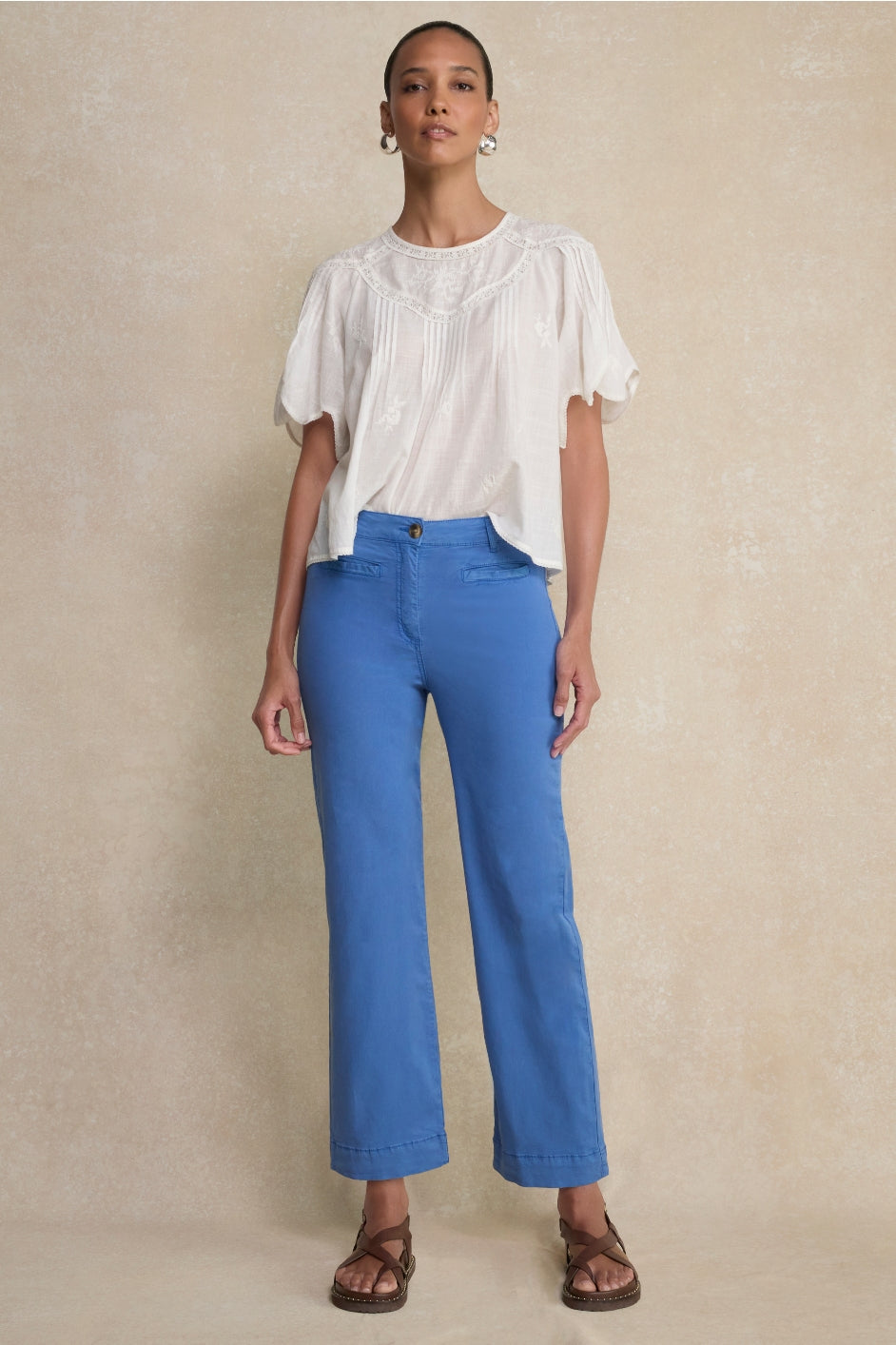 Marianne Chino Trouser - Coastal Blue