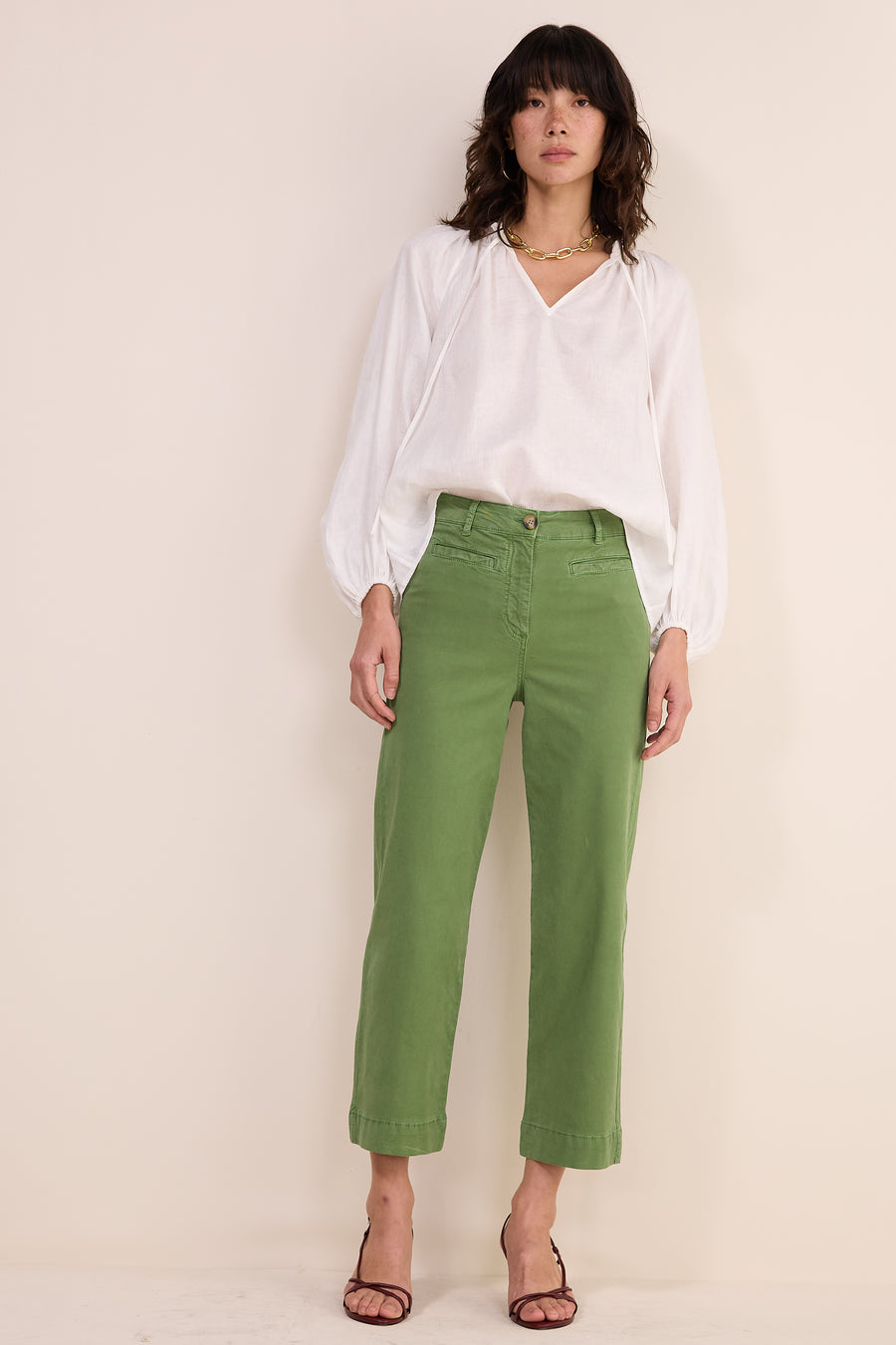 Marianne Chino Trouser - Olive
