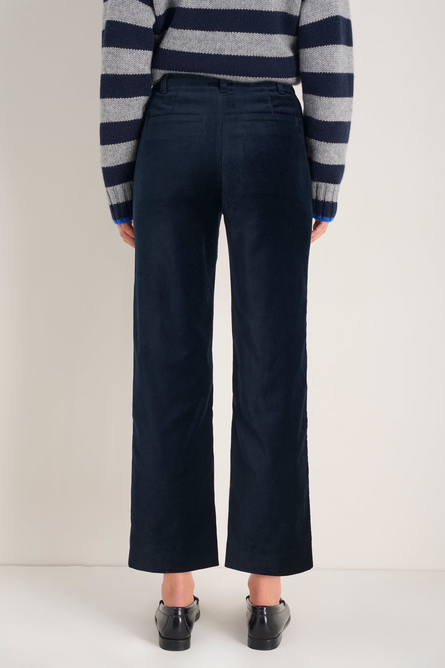 Marianne Cotton Velvet Trouser - Midnight