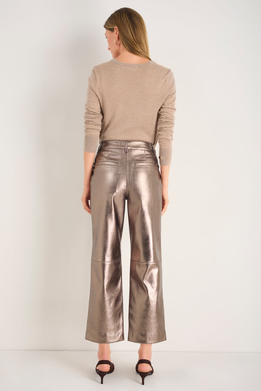 Marianne Faux Leather Trouser - Bronze