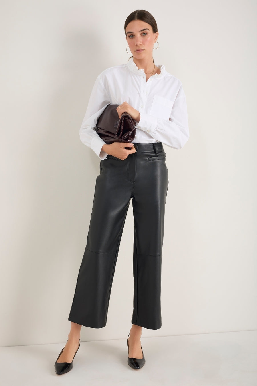 Marianne Faux Leather Trouser - Black