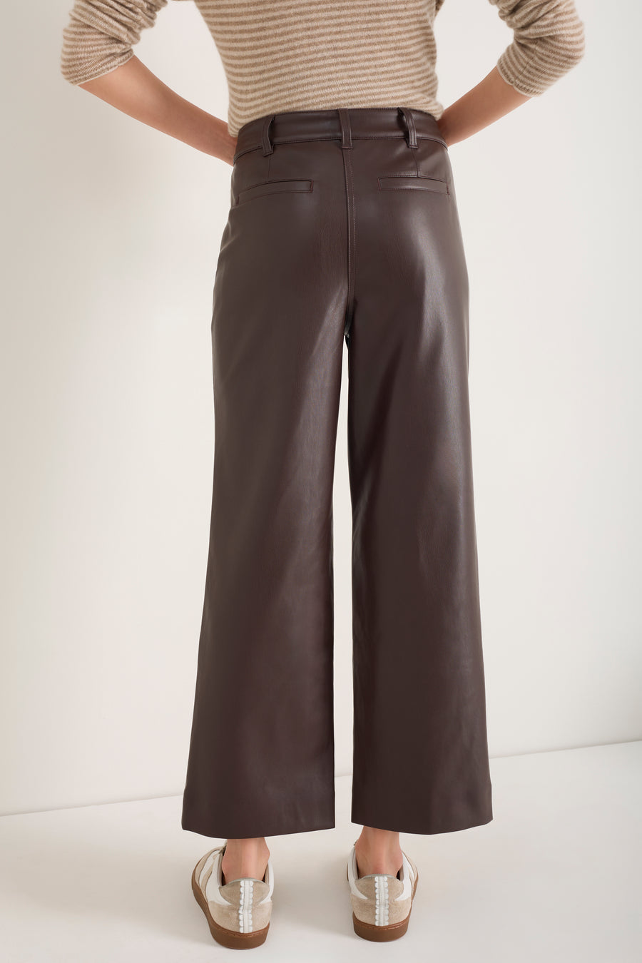Marianne Faux Leather Trouser - Cocoa