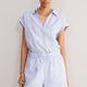 Marina Linen Short - Blue/Ivory Stripe