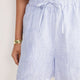 Marina Linen Short - Blue/Ivory Stripe