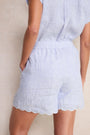 Marina Linen Short - Blue/Ivory Stripe