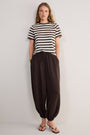 Marley Short Sleeve T-Shirt - Chocolate/Ivory Stripe
