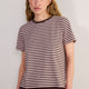 Marley Short Sleeve T-Shirt - Chocolate/Pink Micro Stripe