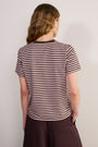 Marley Short Sleeve T-Shirt - Chocolate/Pink Micro Stripe