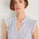 Marlow Top - Blue/Ivory Stripe