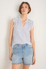 Marlow Top - Blue/Ivory Stripe