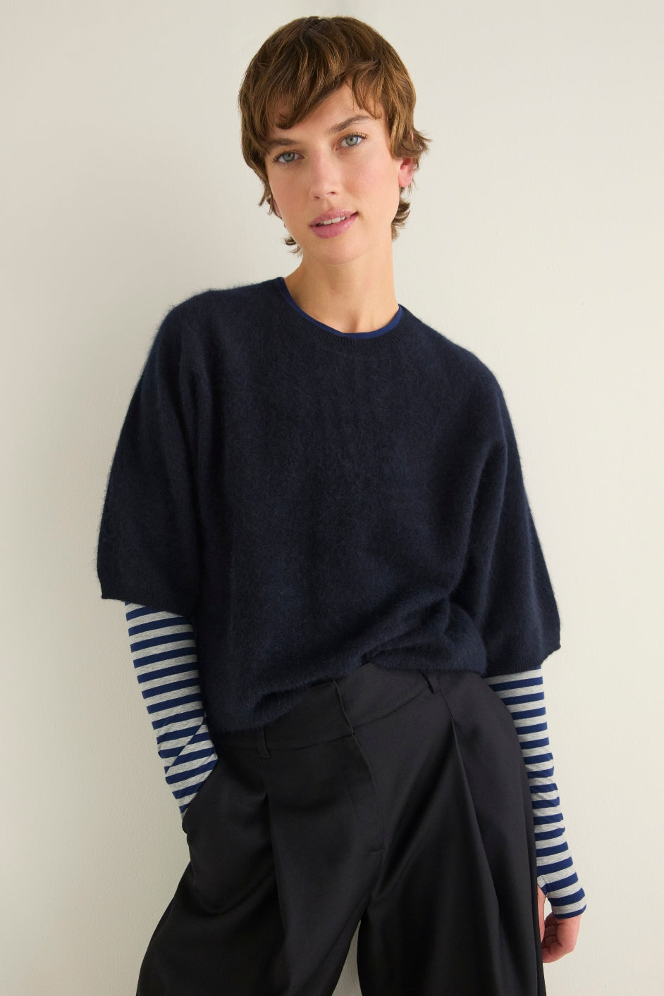 Myla Brushed Knitted Top - Black