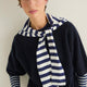 Marnie Long Sleeve Jersey Top - Midnight/Ivory Stripe