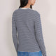 Marnie Long Sleeve Jersey Scoop Top - Midnight/Ivory Stripe