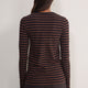 Marnie Long Sleeve Jersey Top - Chocolate/Black Stripe
