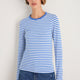 Marnie Long Sleeve Jersey Top - Cobalt/Ivory Stripe