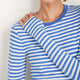 Marnie Long Sleeve Jersey Top - Cobalt/Ivory Stripe