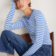 Marnie Long Sleeve Jersey Top - Cobalt/Ivory Stripe