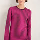 Marnie Long Sleeve Jersey Top - Deep Fig/Pink Stripe