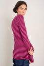Marnie Long Sleeve Jersey Top - Deep Fig/Pink Stripe