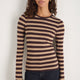 Marnie Long Sleeve Jersey Top - Metallic Stripe