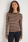 Marnie Long Sleeve Jersey Top - Metallic Stripe