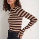 Marnie Long Sleeve Jersey Top - Metallic Stripe